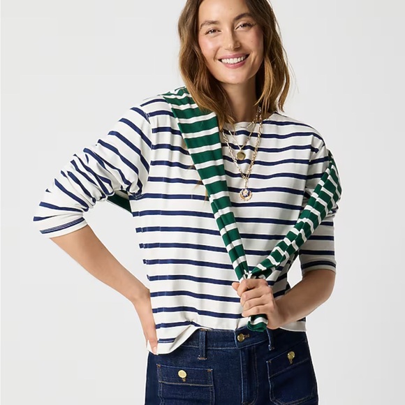 J. Crew Factory Tops - J. Crew Striped Boatneck Top